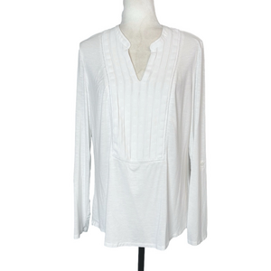 Dalia white mixed fabric top